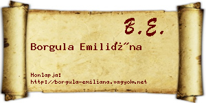 Borgula Emiliána névjegykártya